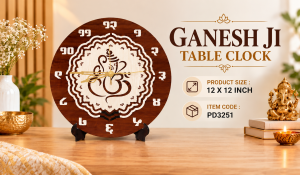 PD3251 GANESH JI CLOCK 12"