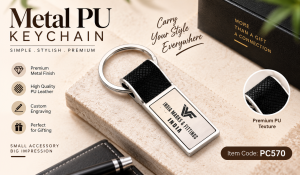 PC570 METAL PU KEYCHAIN