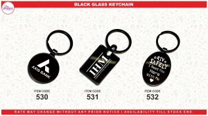 530 BLACK GLASS KEYCHAIN
