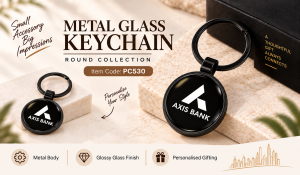PC530 BLACK GLASS KEYCHAIN