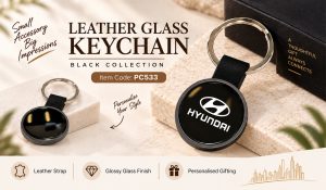 PC533 LEATHER GLASS KEYCHAIN